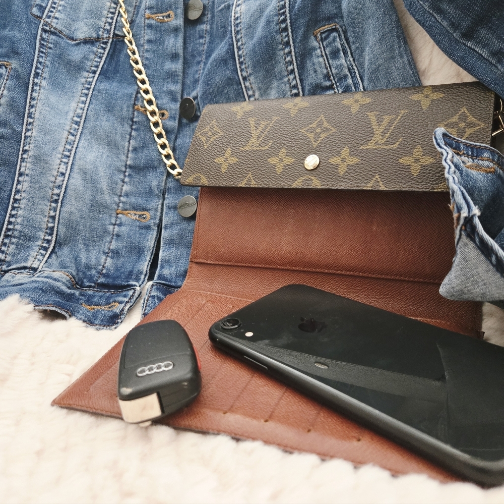Louis Vuitton Brown Monogram Crossbody Wallet on Chain